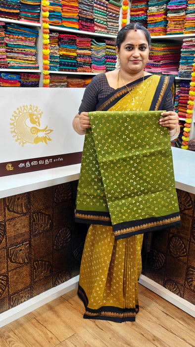 Rani Sungudi Cotton 3 Dot With Doubleside 1inch Contrast Border