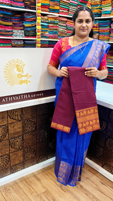 Rani Sungudi Cotton Sarees Doubleside Plain With Long Border Self