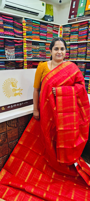 Rani Sungudi Cotton Sarees Veldhari Checks Self