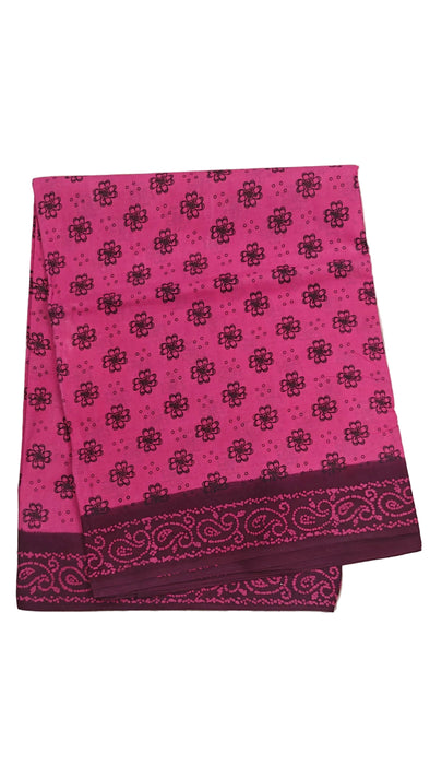 Rani Sungudi Madisar Sarees 10.50Yards Without Zari contrast Border - Flower