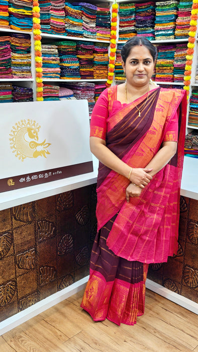 Rani Sungudi Saree Veldhari Doubleside Long Border