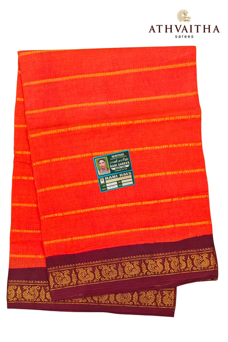 Madurai Rani Sungudi Cotton Veldhari With Contrast Zari Border