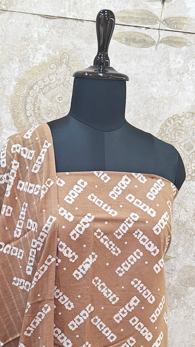 Rani Sungudi Cotton Salwar Material - Biscuit