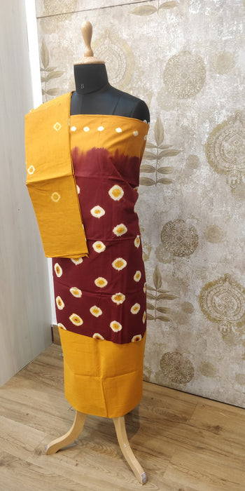 Rani Chudidhar Material-Brown-Mustard-002