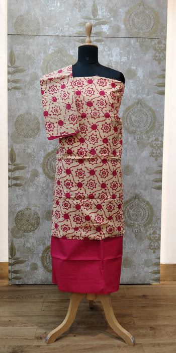Rani Chudidhar Material-Sandal-Pink-035