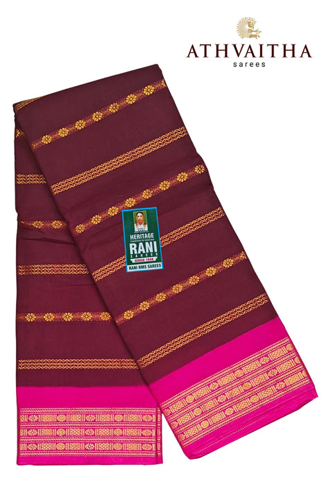 Rani Sungudi Saree Kamalam Veldhari Doubleside Contrast Border With Blouse