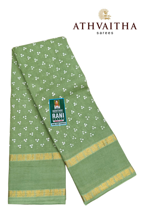 Rani Sungudi Cotton Mukkattu Doubleside Annamayil Border-Self