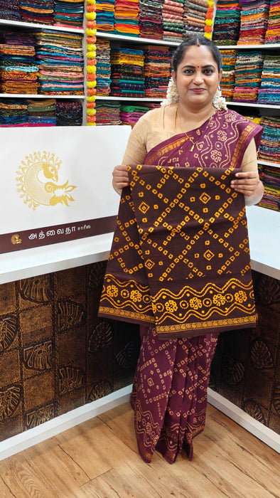 Rani Sungudi Saree Doubleside 1inch Border Self - Fancy Chakra Bandini