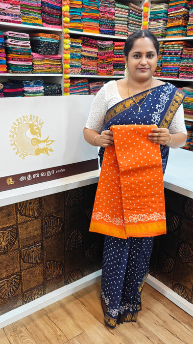Rani Sungudi Cotton Saree With Doubleside Small self Border