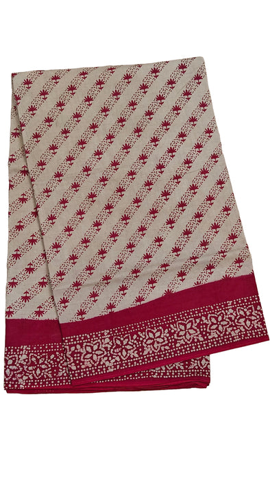 Rani 120's Hand Block Sungudi Cotton Sarees Without Zari Border