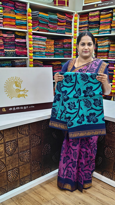 Heritage Rani Sarees 120 Count With Blouse-Flower Batik