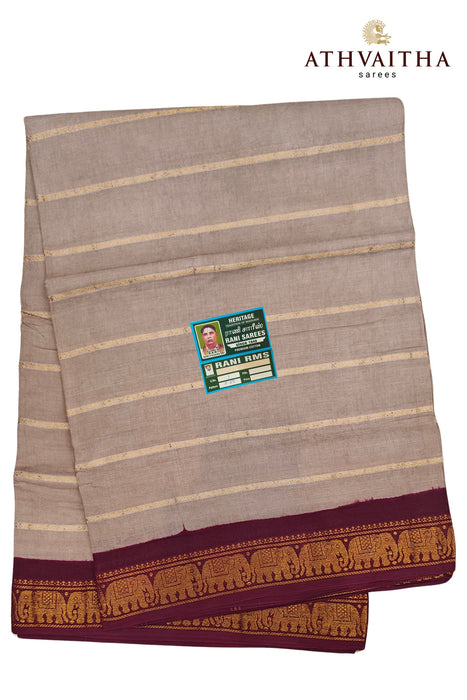 Madurai Rani Sungudi Cotton Veldhari With Contrast Zari Border