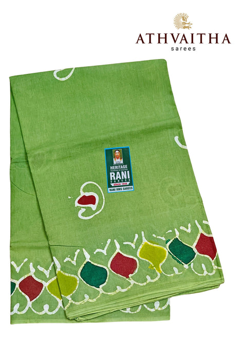 Rani Sarees Premium Cotton Sarees With Blouse - Hand Painted