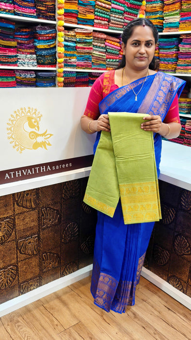 Rani Sungudi Cotton Sarees Doubleside Plain With Long Border Self