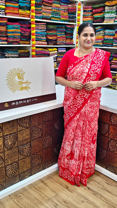 Rani sungudi cotton-Moodupani Without Zari Border