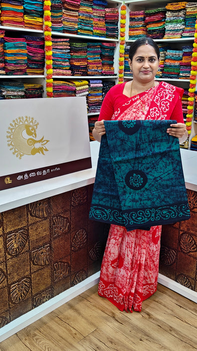 Rani sungudi cotton-Moodupani Without Zari Border