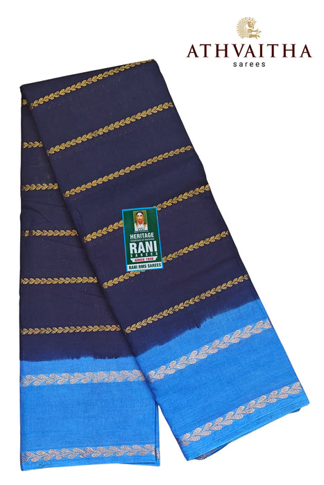 Rani Sungudi Saree Veldhari Doubleside Border Contrast With Blouse