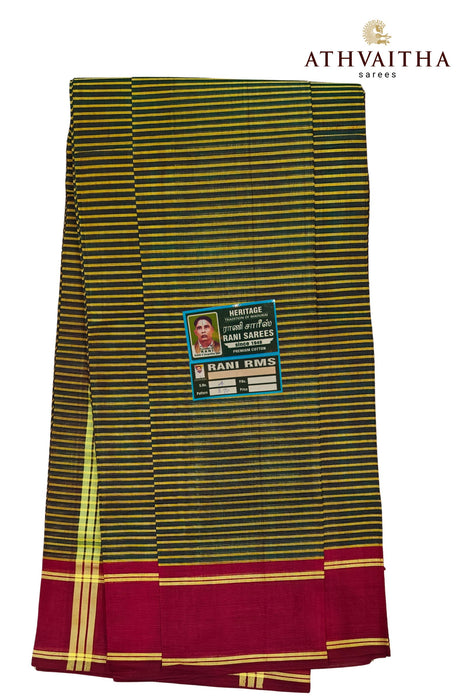 Heritage Rani Sungudi Cotton Line devendra With Contrast Thread Border Sarees - 9.50Yards Madisar