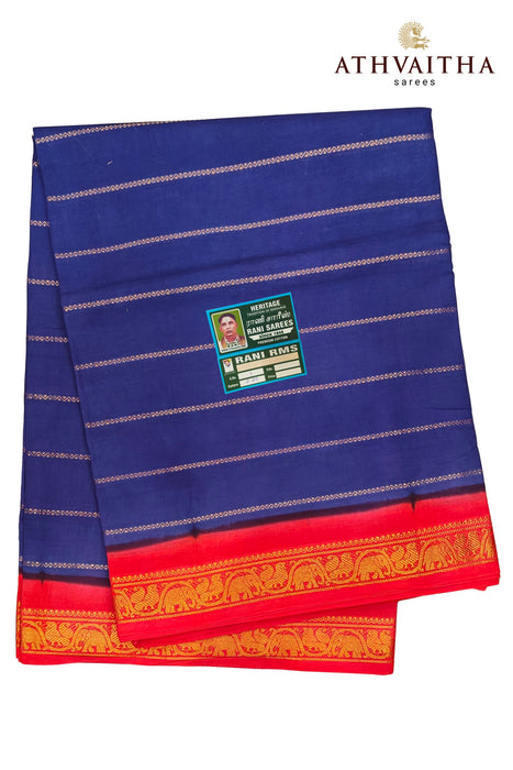 Sungudi Cotton Saree 10.50Yards Veldhari With Contrast Border