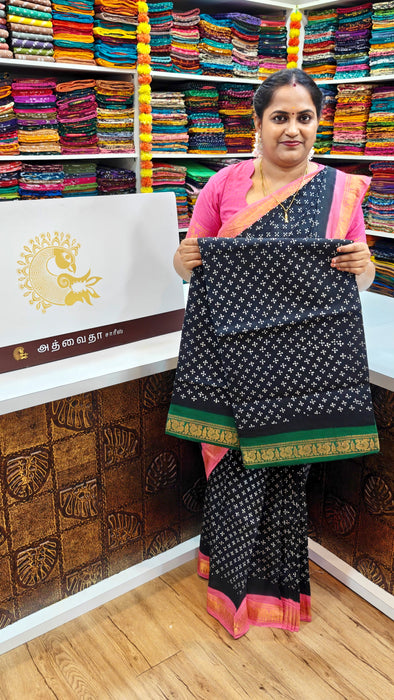 Heritage Rani Sungudi Sarees Doubleside Contrast Border - Sungudi Dots