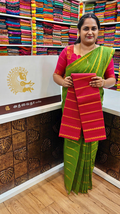 Rani Sungudi Saree Veldhari Leaf Design Self