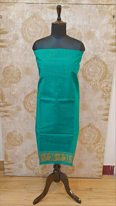 Rani Sungudi Checks Top Material - RamaGreen