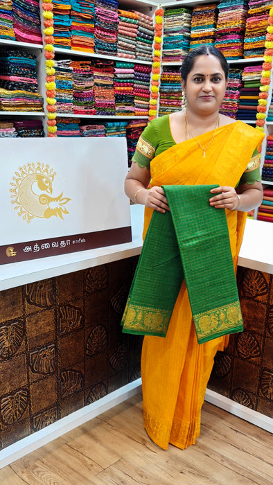 Sungudi Cotton Zari Checks Saree – Handcrafted Elegance from Madurai -OliveGreen