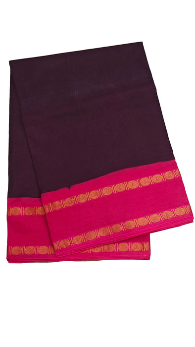 Rani Sungudi Cotton Saree Plain Rudhraksham contrast Border - 9.50Yards Madisar