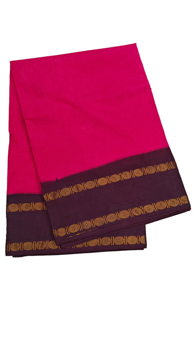 Rani Sungudi Cotton Saree Plain Rudhraksham contrast Border - 9.50Yards Madisar