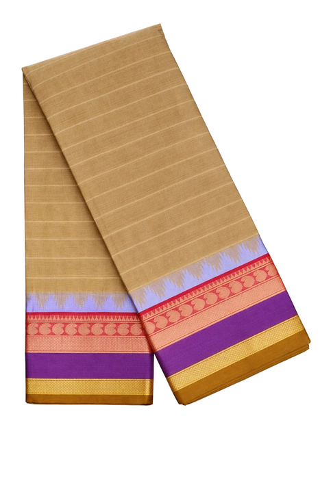 Rani Rich Cotton Saree – Sandal Zari Border
