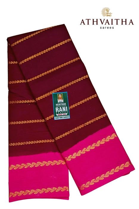 Rani Sungudi Saree Veldhari Doubleside Border Contrast With Blouse