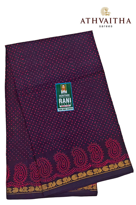 Rani Sungudi Saree Doubleside 1inch Border Self - Mango