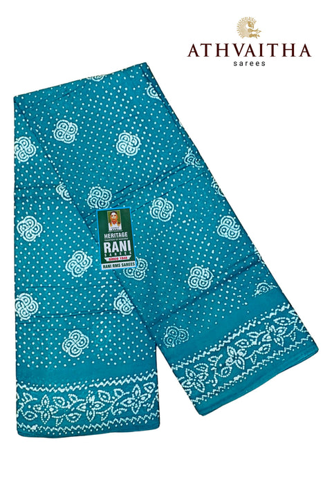 Heritage Rani Sungudi Sarees Without Zari Border Fancy Cool Cotton-RamaGreen C