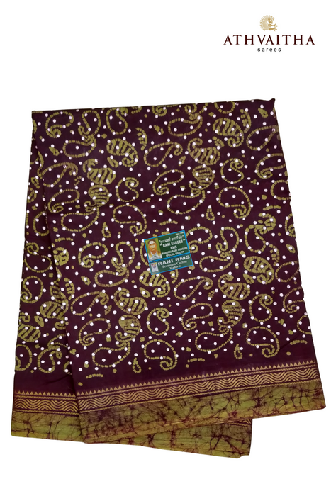 Madurai Sungudi Rani Cotton Sarees With zari Border Contrast  10.5Yards Madisar -Mango