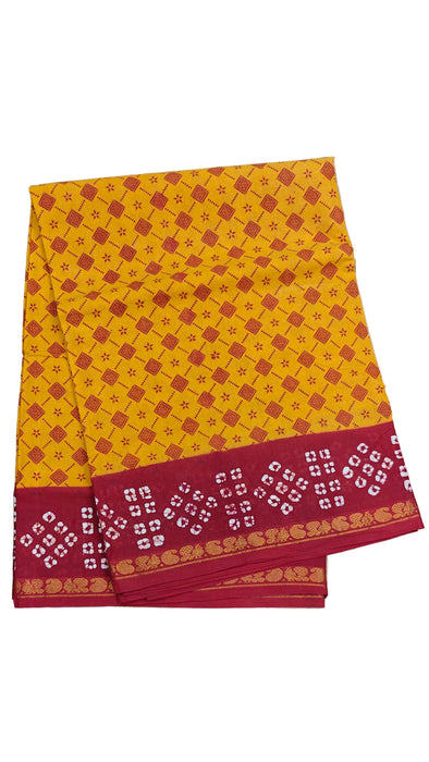 Rani Sungudi Madisar Sarees 10.50Yards Contrast Small 1inch Border