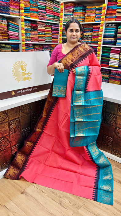 Rani Sungudi Cotton Sarees Zari Checks Ganga Jamuna Border