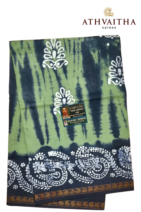 Rani Sungudi Madurai Cotton Sarees With Doubleside Small Zari Border Contrast-Meena Kailas