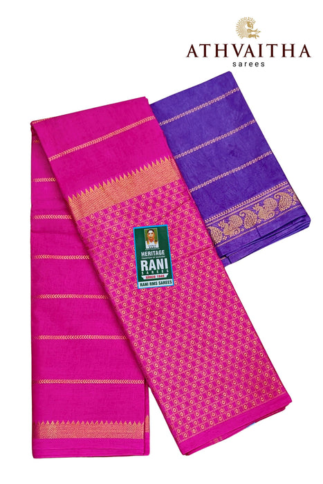 Rani 120's Vasigara Veldhari Doubleside Border Contrast With Blouse