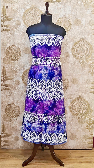 Rani 120's Soft Mul Mul Cotton Batic Top Material - Violet