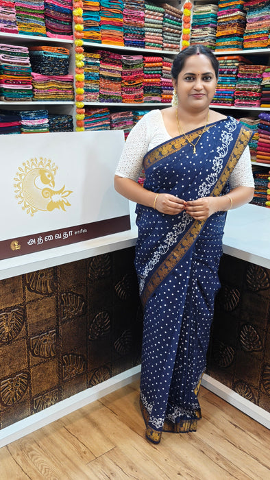 Rani Sungudi Cotton Saree With Doubleside Small self Border