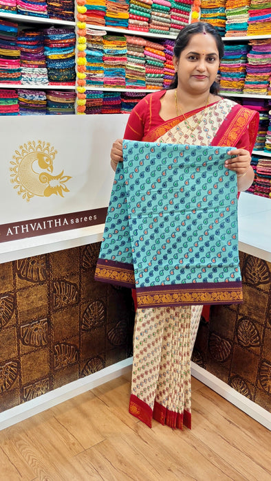 Rani Sungudi Cotton Sarees Doubleside Contrast Border - Cross Mango