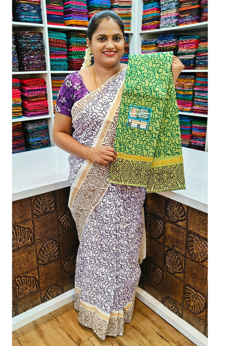 Heritage Rani Pure Cotton Sarees With Doubleside Zari Border - Hichoice