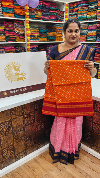 Rani Sungudi Cotton Polkadot Doubleside Kaasumalai Contrast Border