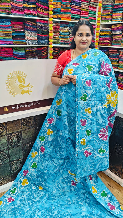 Rani Sungudi Cotton Sarees Without Zari Bathic Art