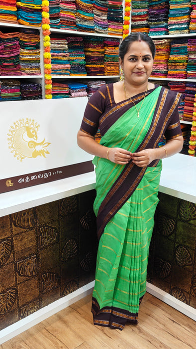 Rani Sungudi Saree Veldhari Doubleside Rudraksham Border Contrast With Blouse