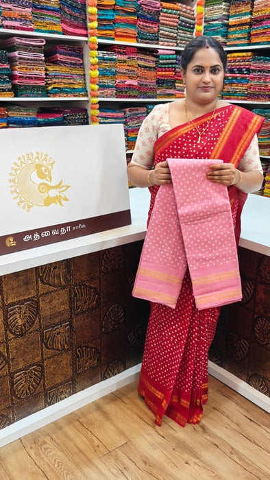 Rani Sungudi Cotton Saree With Doubleside Kasumalai Self Border