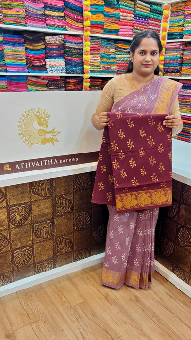Rani Sungudi Cotton Sarees One Side Border Wax Self