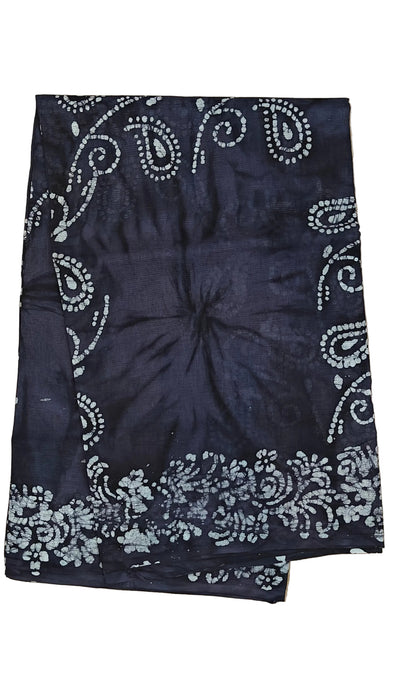Rani Sarees Cotton Sarees With Blouse Hand Art Wax Print-Grey