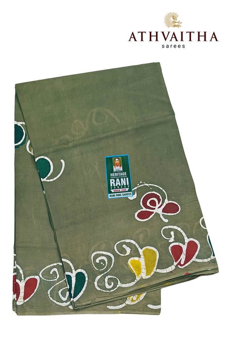 Rani Sarees Premium Cotton Sarees With Blouse - Hand Painted
