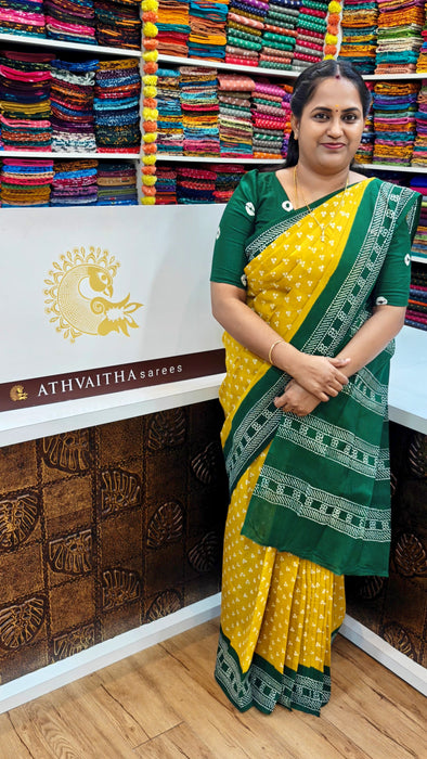 Rani Sungudi Cotton Sarees without zari border - Three Dot